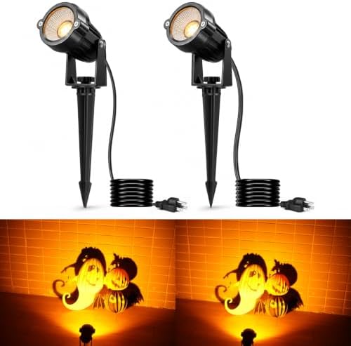 Halloween Orange Purple Spotlights Outdoor Landscape Lighting for Yard by Unknown
