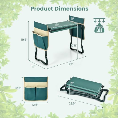 LDAILY Garden Kneeler and Seat, Heavy-Duty Foldable Garden Stool - Image 3