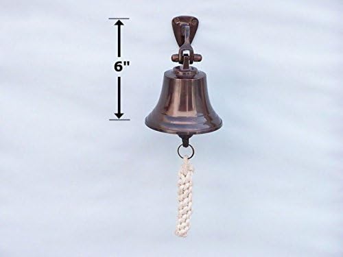 Hampton Nautical BL-2019AN-6 Antiqued Copper Hanging Ships Bell 6" - Nautical Decor - Nautical Home Decoration - Image 2
