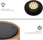 Solar Yard Outdoor Floor Lamp Patio Lights Solar Powered Lantern Weather-Resistant Wicker Deck Lights, Lamp Large for Garden (Austin Natural Brown) - Image 7