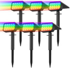 Solar Spot Lights Outdoor, 6 Pack Multicolor Outdoor Solar Lights for Yard, 4 Lighting Mode Solar Landscape Spotlights with Auto On/Off, Waterproof IP67 Wall Lights for Garden, Walkway (15 LED, RGB) by FratinkSolarLights