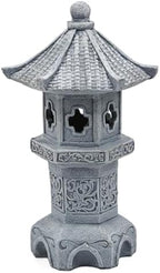 Pagoda Garden Statue, Resin Solar Japanese Pagoda Lantern, Decorative Zen Garden Landscape for Yard Patio Lawn, Style4, Statue - Image 6