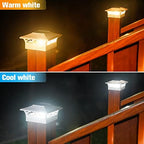 VOLISUN 12Pack Solar Post Cap Lights, 2 Color Modes Deck Lights, White - Image 2