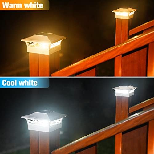 VOLISUN 12Pack Solar Post Cap Lights, 2 Color Modes Deck Lights, White - Image 2