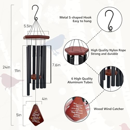 Personalized Sympathy Wind Chimes, Sympathy Gifts for Loss of a Loved One, Wind Chimes Customized Memory Words for Loss of Loved Person, Bereavement/Condolence/Memorial Gift for Loss - Image 3