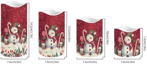 Christmas Snowman Flameless Candles with Timer and Remote Battery Operated LED Candles Color Changing Christmas Newyear Party Pillar Candles Bulk Fake Candles for Festival Home Decor - Image 2