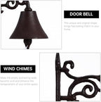 Homoyoyo Vintage Rustic Cast Iron Door Bell Crank Handle, Hanging Wall Mounted Shaking Bell for Garden and Porch Decoration, Retro Style Decorative Home Accent - Image 3