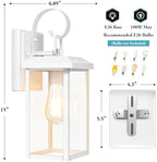 BesLowe 2-Pack 15” Outdoor Wall Light Fixtures, Modern Porch Sconces, White - Image 6