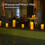 Homemory Dark Ivory Flameless Candles, Waterproof, Remote Timer, 2 Pack - Image 3