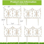 Sungmor Cast Iron Garden Edging, 10.6 Inches Tall 4 Pack Rustic White - Image 6