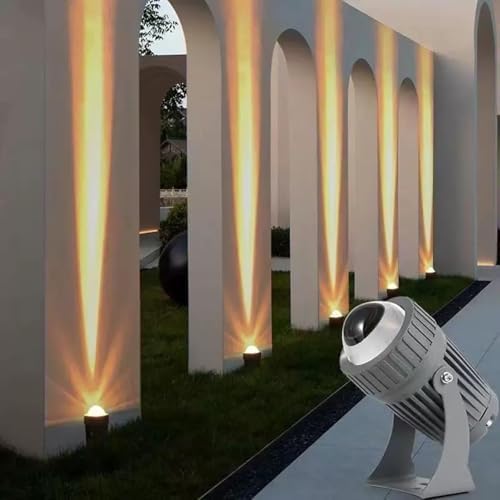 10W LED Wall Washer, Rotation Spot Lights, Narrow Beam Spotlight, Long Range LED Floodlights, IP65 Waterproof Outdoor Architectural Landscape Lighting Beam Spotlight(Yellow) - Image 3