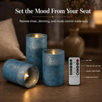 Pillar Candles Battery Operated with Timer, Coastal Candles for Blue Decor - Image 4