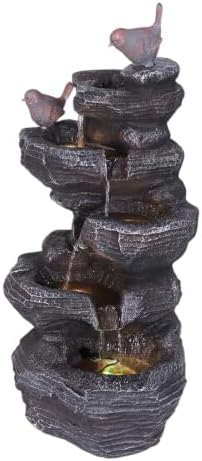 Resin Stone Imitation Waterfall with LED Lights Tabletop Water Fountain Desktop Waterfall Fountain Relax Decor for Home Office - Image 7
