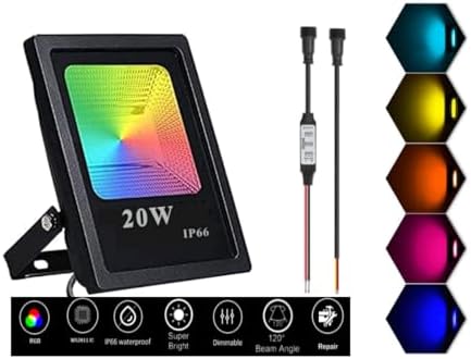 RGB Pixel Flood Lights, WS2811 LED Flood Light, 20W Smart Flood Lights, led addressable Pixel floodlight; DC12-24V Input IP65,X-Connect ;for Outdoor Decorative/Garden/Stage Lighting - Image 3