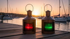 Metal Port & Starboard Lanterns Set of 2 Ship Oil Lamps Nautical Light Ship Lanterns, with Red and Green Fresnel Lenses, Antique Copper Finish Maritime Navigation Lights for Coastal - Image 4
