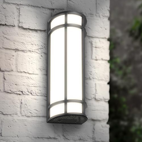 ASD 18" LED Outdoor Wall Light | Half Cylinder 3CCT, Porch Patio | Black by ASDLightingCorporation