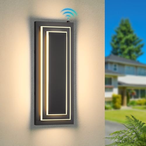 Dusk to Dawn Outdoor Wall Light,Exterior Light Fixtures 15.7 in,24W by ZSMAIKU