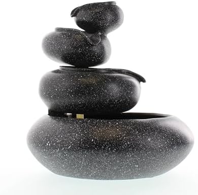 Zingz & Thingz Zen Collection Resin Tabletop LED Water Fountain, Four-Tier, 9.5x9.5x10 - Image 6