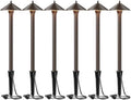Malibu Low Voltage Pathway Lights, 10W Pro Style Halogen Landscape Lighting, 6Pack 2700K Warm White Path Light, 12V AC Bronze Outdoor Walkway Lights for Yard Garden 8308-9103 by Unknown