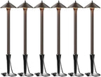 Malibu Low Voltage Pathway Lights, 10W Pro Style Halogen Landscape Lighting, 6Pack 2700K Warm White Path Light, 12V AC Bronze Outdoor Walkway Lights for Yard Garden 8308-9103 by Unknown