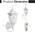 EMART Dusk to Dawn Outdoor Porch Light with Bulb, Wall Lamp(2 Pack, White) - Image 6