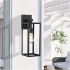 2 Pack Large Outdoor Sconce Lights,18 Inch Outdoor Wall Lantern Light,Exterior Sconce Metal and Glass Large Porch Light, Black Outdoor Lanterns for Front Porch Garage Balcony - Image 3