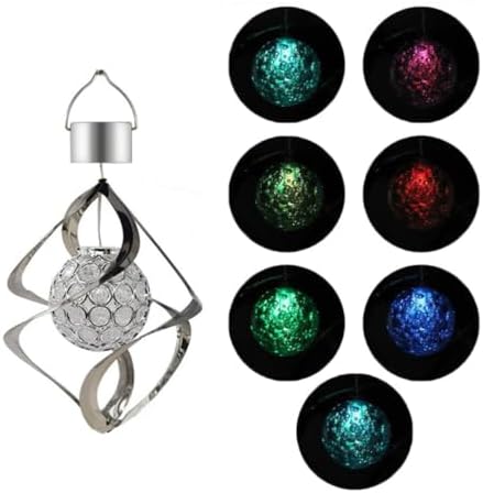 2 Pcs Solar Wind Chimes Color Changing Hanging Light by SEWOART