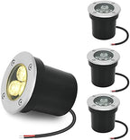 Low Voltage In-ground Light LED Well Lights Landscape Lighting 3W 12V 24V Outdoor Landscape Light Waterproof IP67 Pathway Driveway Deck Step Fence Garden Lights (Warm White) by ACHENGE