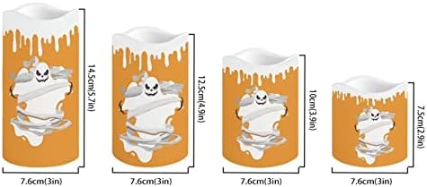 Halloween Flameless Candles Battery Operated LED Tealights Color Changing Candles Remote Control,Ghost - Image 2