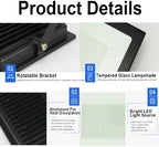 LED Flood Light, IP66 Waterproof Outdoor Floodlights for Yard Court Patio - Image 7
