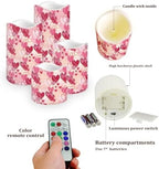 Pink Heart Theme Plastic Flameless Candles with Remote Control and Timer LED Flickering Battery Electric Pillar Candles for Table Valentine's Day Decoration - Image 3