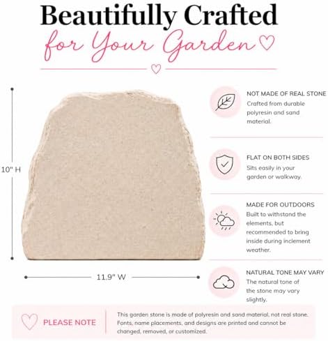 Personalization Universe Love Blooms Here Personalized Garden Stone, Custom for Grandma, Engraved Grandmas Garden Decor, Decorative Yard Stepping Stone - Image 4