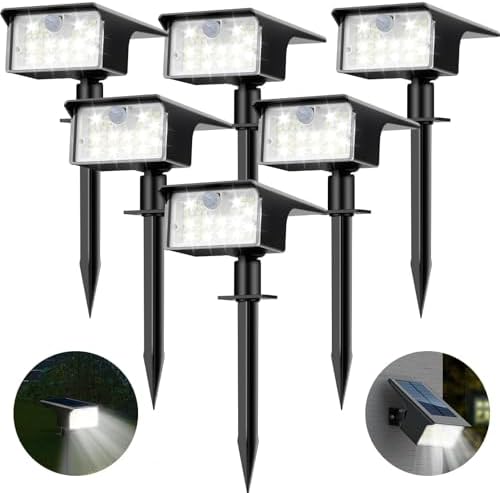 nipify 6 Pack 62 LED Solar Spot Lights Outdoor Motion Sensor with 3 Modes by Nipify