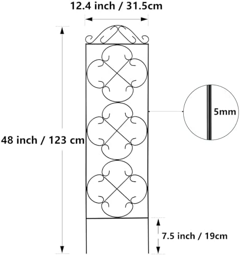 Thealyn 4 Pack 56" x 13.8" Metal Trellis for Potted Plants and Planters - Image 3