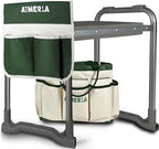 Aimerla Foldable Garden Kneeler Seat Heavy Duty [Upgraded Widened Thick Kneeling Pad] Gardening Stool with Large Tool Bags with Pockets - Portable Garden Bench Gardening Gifts for Parents by Aimerla