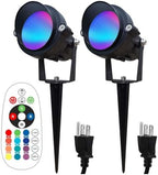 TOVEENEN Color LED Outdoor Landscape Spotlight - 120V 12W Waterproof Spot Lights for Christmas Halloween Yard House, 2 Pack by TOVEENEN