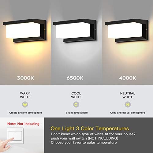 Sytmhoe Outdoor Lights Wall Mounted,Modern LED Sconce Outside Wall Lamp, 3 Colors 24 Watts Outdoor Lights for House Corridor Porch Garage Cafe Villas Hotel Lighting - Image 2
