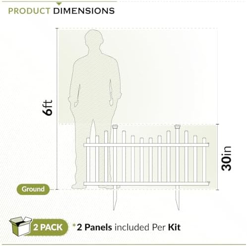 Zippity Madison Picket Fence Panels, White Vinyl DIY No Dig Kit - Image 6