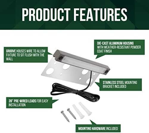GKOLED 20-Pack 6.8 Inches Low Voltage Hardscape Light with Frosted Lens, 12V AC/DC Retaining Wall Lighting, 4W 2700K Paver Wall Lights, Outdoor Step Lights, Die-cast Aluminum Housing, Gray, UL Listed - Image 3