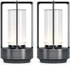 Rechargeable Cordless Small Metal Table Lamp, Stepless Dimming, 3-Color by HAPYGILightings