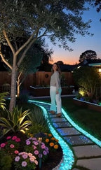 glow in the dark garden pebbles, night guide pebbles & luminous glow stones, 200PCS Colorful Waterproof Outdoor glowing garden stones, Solar Powered stepping stone kit for Garden Pathway Lawn Aquarium - Image 6