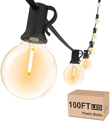 Svater Outdoor String Lights Waterproof 100 FT for Outside Patio 52 Bulbs by Svater