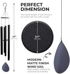 Hanway Large Size Wind Chimes with Deep Tone for Outside - 6 Durable Powder Coated Aluminum Tubes, Real Iron Ring Top & Windsail with Matte Finish, Ready to Use Hanging Hook(50 inches) - Image 2