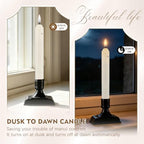 Enpornk 12 Pcs Window Candles with Sensor, Ivory with Black Holders - Image 3