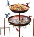 Metal Bird Bath Bronze 2-in-1 Freestanding Garden Birdbath by Unknown