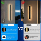 Modern Outdoor Wall Lights - 23.6inch Black Exterior Light Fixtures Wall, Porch Lights Outdoor Wall Sconce, Patio Long Strip Wall Light Fixtur Outside for Garage, House - Image 2