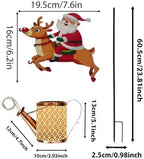 Christmas Solar Kettle Lights,Solar Santa Claus Watering Can Light，B(Color) - Image 2