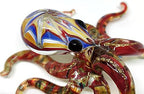 Octopus Tiny Miniature Hand Blown Glass Art Figurines Sea Animals Collectible Gift Decorate (4 inches Multi-Red) - Image 3