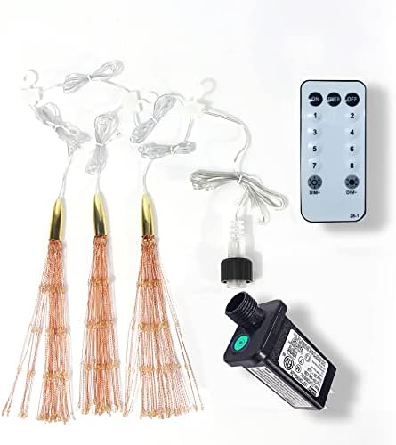 PXBNIUYA 3 PCS 600 LED Plug in Starburst Lights,Firework Lights Warm White - Image 6