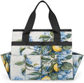 Lemon Fruit Garden Tool Bag Organizer Heavy Duty Lemon Plant Leaves Gardening Tote Bag with 10 Pockets for Women Men Gardening Gifts by Home